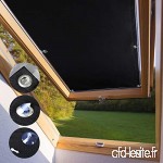 KINLO Store pour Fenêtre de Toit 60 x 93 cm Noir Velux Rideau Occultant Complète avec Ventouses sans Perçage Protection Solaire au Revêtement Thermique - B01M6Y9DZ3